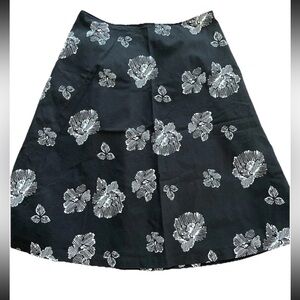 Worthington Y2K ladies A-line side zip all cotton lined black white skirt size 8